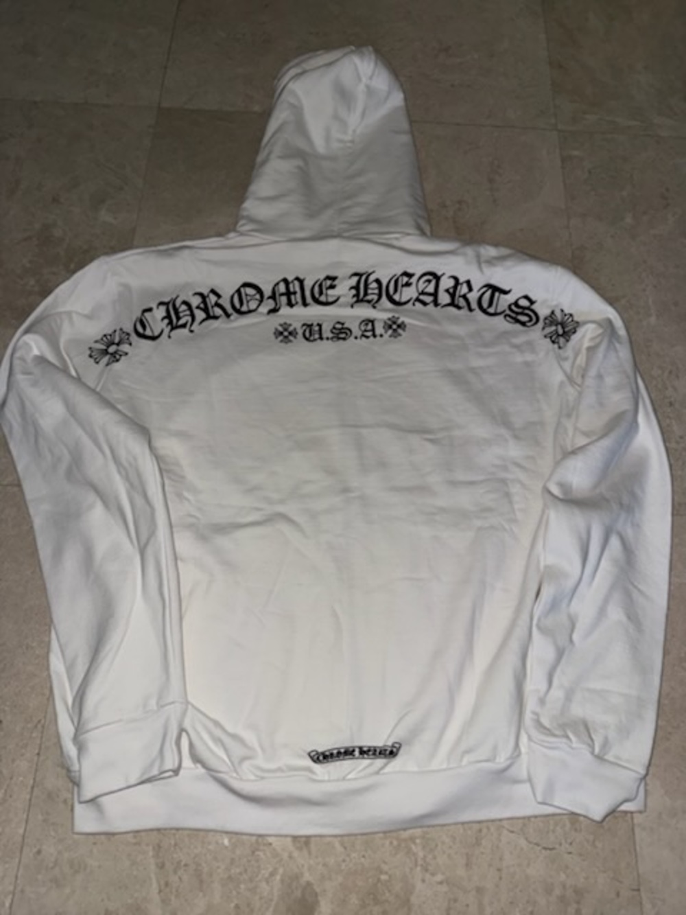 Chrome Hearts White Zip-Up Hoodie – Size Large